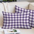thumbnail image 2 of Purple Checkered Lumar Pillow Covers, Farmhouse Buffalo Plaid Soft Breathable Throw Pillow Cases with Invisible Zipper, Decorative Pillowcase Pillows Protectors for Sofa Bed Chair 16"x24", 2 of 9