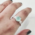 thumbnail image 4 of Hexagon Aqua Chalcedony Ring, 925 Sterling Silver, Women Ring, Natural Chalcedony, Christmas, Thanksgiving, Tiny Dainty Ring, Marquise CZ Ring, Handmade, Statement Jewelry, Wedding, Anniversary Gift, 4 of 8