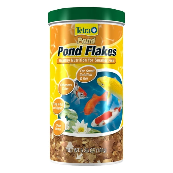 TetraPond Pond Flakes Fish Food Complete Nutrition for Smaller Pond Fish, 6.35 oz