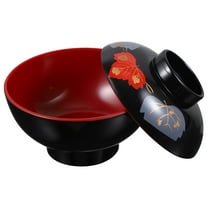 Masteelf Two-color Maple Leaf Bowl Rice with Lid Large Ramen Bowls Soup