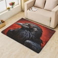 thumbnail image 2 of Crow Rug & Home Decor - Black and Red Gothic Rugs for Entryway, Front Door Mat Indoor Entrance, Washable Rugs, 3x4 Rug, Non Slip Soft Small Area Rug, Raven Bird Carpet & Room Decorations Y-&194, 2 of 7