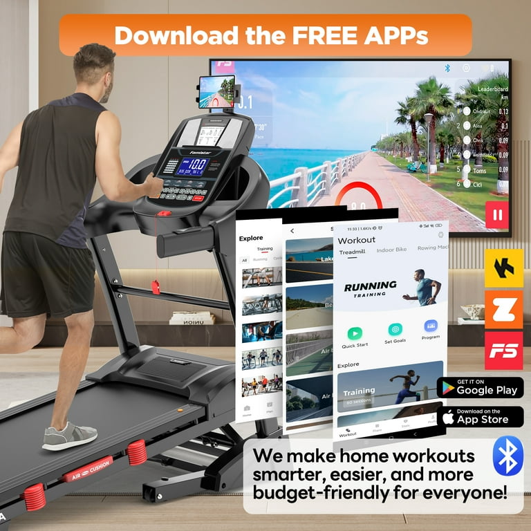 Famistar Folding Treadmill for Home with 15% Auto Incline