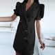 thumbnail image 2 of Vestidos Para Mujer Moda Solapa Casual Color Sólido Doble Botonadura Vestido Sin Mangas Falda Odeerbi ODB127411, 2 of 7
