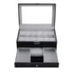 thumbnail image 2 of Caja de reloj con cajón portátil para hombre y mujer, organizador de joyas de cuero PU, organizador de relojes para anillos, pendientes y pulseras, 2 of 9