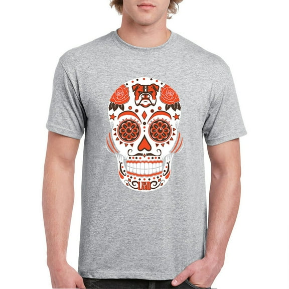 Cleveland Sugar Skull T-shirt Game Night CLE Fantasy Football Fan Men's Tee