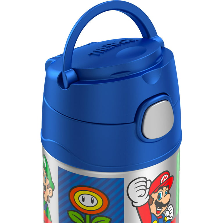  THERMOS FUNTAINER 12 Ounce Stainless Steel Vacuum Insulated  Kids Straw Bottle, Super Mario Brothers: Home & Kitchen
