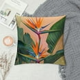 thumbnail image 2 of Creowell Short Plush Pillow Covers Tropical Flower Throw Pillows, Bird of Paradise Outdoor Pillowcase Hawaii Themed Green Palm Leaf Cushion Case Decor for Home Sofa Couch Bed White, 2 of 5