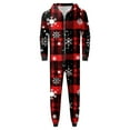 thumbnail image 5 of Mrzhqd Family Matching Christmas Pajamas Mens Christmas Pajamas Plaid Printed Onesie With Hooded Zipper Sleepwear,Red,Size Xxl, 5 of 6