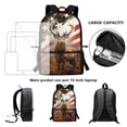 thumbnail image 3 of ZUXONGSY Elk American Flag Hunting Forest Print Backpack Bag for Girls Boys Kids 3 Pack School Bag with Lunch Box Pencil Case Set Middle High School Bookbag Travel Daypack Satchel Shoulder Bags, 3 of 6