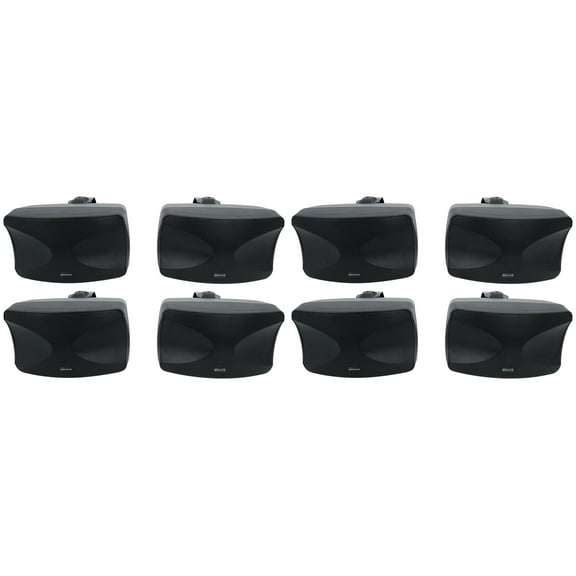 (8) Rockville WET-44 PRO Dual 4" 4-Way Swivel 70V Commercial Speakers in Black