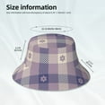 thumbnail image 6 of Easygdp Purple Floral Gingham Check Plaid Double-Sided Reflective Fisherman Hat for Outdoor and Night Walking, Unisex, 6 of 9