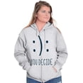 thumbnail image 3 of You Decide Happy Sad Emoticon Cute Zip Up Hoodie Men's Women's Brisco Brands 2X, 3 of 6