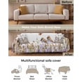 thumbnail image 3 of Spring Lavender Sofa Covers for 3 Cushion,Washable Couch Cover for Sectional Sofa Slipcoverwith Tassel,Flower Plant Botanical Leaf Bird Loveseat Covers Futon Cover Throw Blanket 71''x118'', 3 of 8