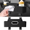 thumbnail image 4 of Car Rear Back seat Extra Multifunctional Drink Cup Holder Organizers with Tissue Storage Box Organizer & Hooks for Car Seat Back,Car Seat Back Organizer,Universal Fit Most Car(Black,11.8x3.9"), 4 of 9