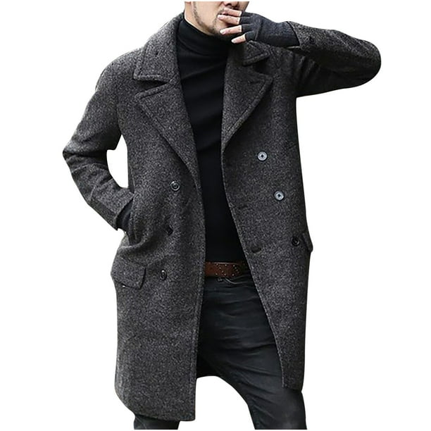 ジャケット・アウター Overcoat Wool Melton Overcoat Men's Melton Wool Jacket in Dark Gray | Cole Haan