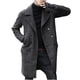 thumbnail image 1 of Abrigo cortavientos con doble botonadura para hombre, informal, informal, de invierno Pompotops  oipoqjl21719, 1 of 4