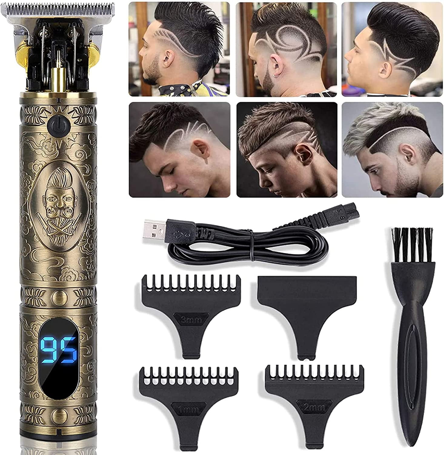 Hair Trimmer for Men,Professional Electric Hair Clippers Cordless Kits  Rechargeable Grooming T-Blade Barber Clippers Zero Gap Baldhead Beard Trimmer  Shaver - Walmart.com