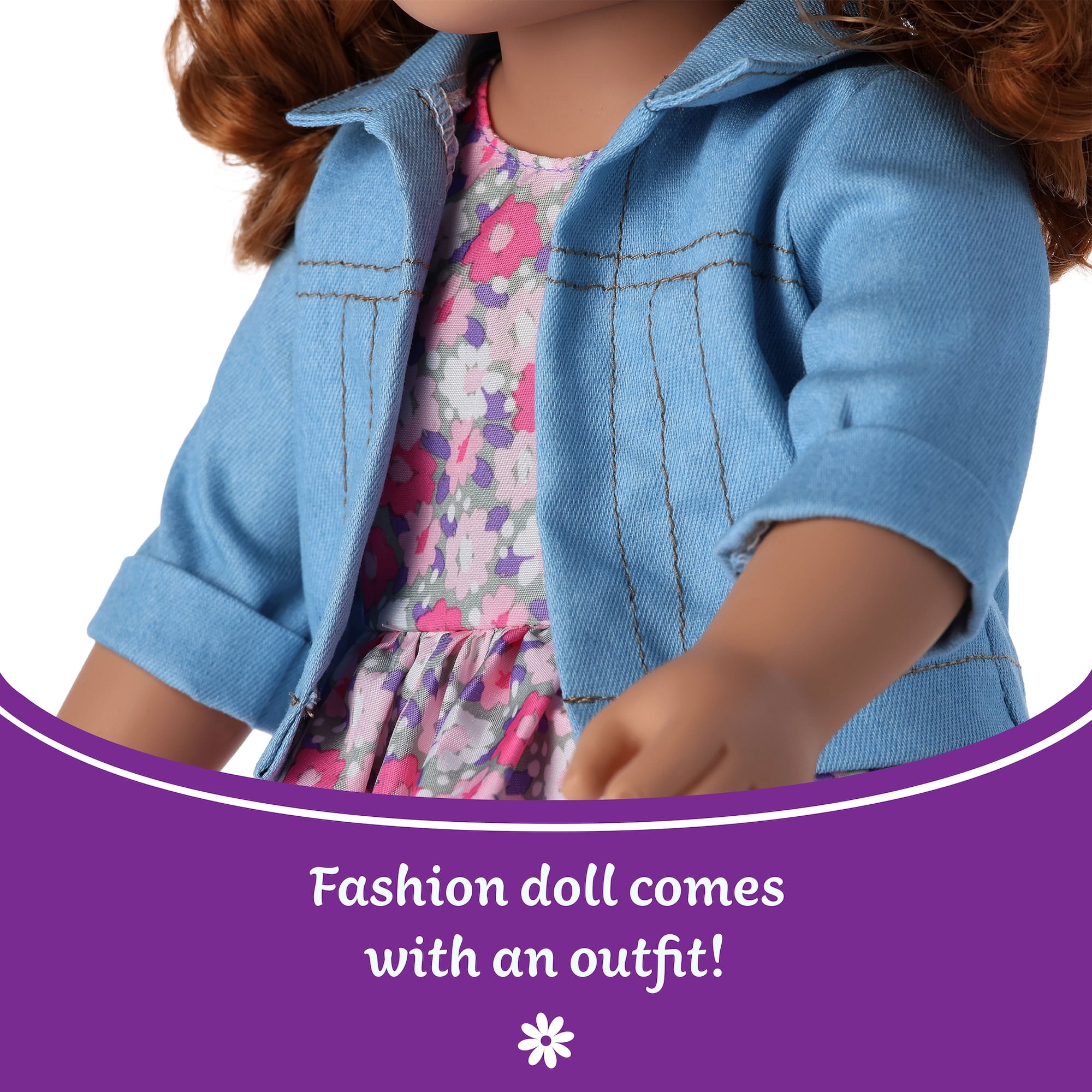 My Life As Peyton 18-Inch Posable Fashion Doll with Red Hair, Green Eyes, Floral Dress, Denim Jacket & Boots