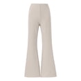 thumbnail image 5 of Pantalones rectos de yoga para mujer: tiro medio, pierna ancha, cintura elástica, bolsillos laterales profundos, lavado a mano, poliéster-spandex, tallas XS-XL, para el trabajo/el fin de semana., 5 of 5