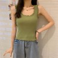 thumbnail image 2 of Brglopf Womens Tank Tops Scoop Neck Ribbed Slim Fitted Basic Shirts Casual Sleeveless Knit Sweater Vest(Green,Free Size), 2 of 3