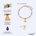 thumbnail image 4 of Pulseras Mujer de Perlas con Dije Oro 18k LuckyLy, Brazalete con Dije de Acero Inoxidable Baño Oro 18k, Modelo Annie Infinito blanco Corazón, 4 of 5