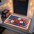 thumbnail image 4 of American Flag Stars Patriotic 4th of July Doormat Memorial Day Independence Door Mat Floor Mat Non Slip Rubber Backing Seasonal Entryway Kitchen Home Decoration, 4 of 6