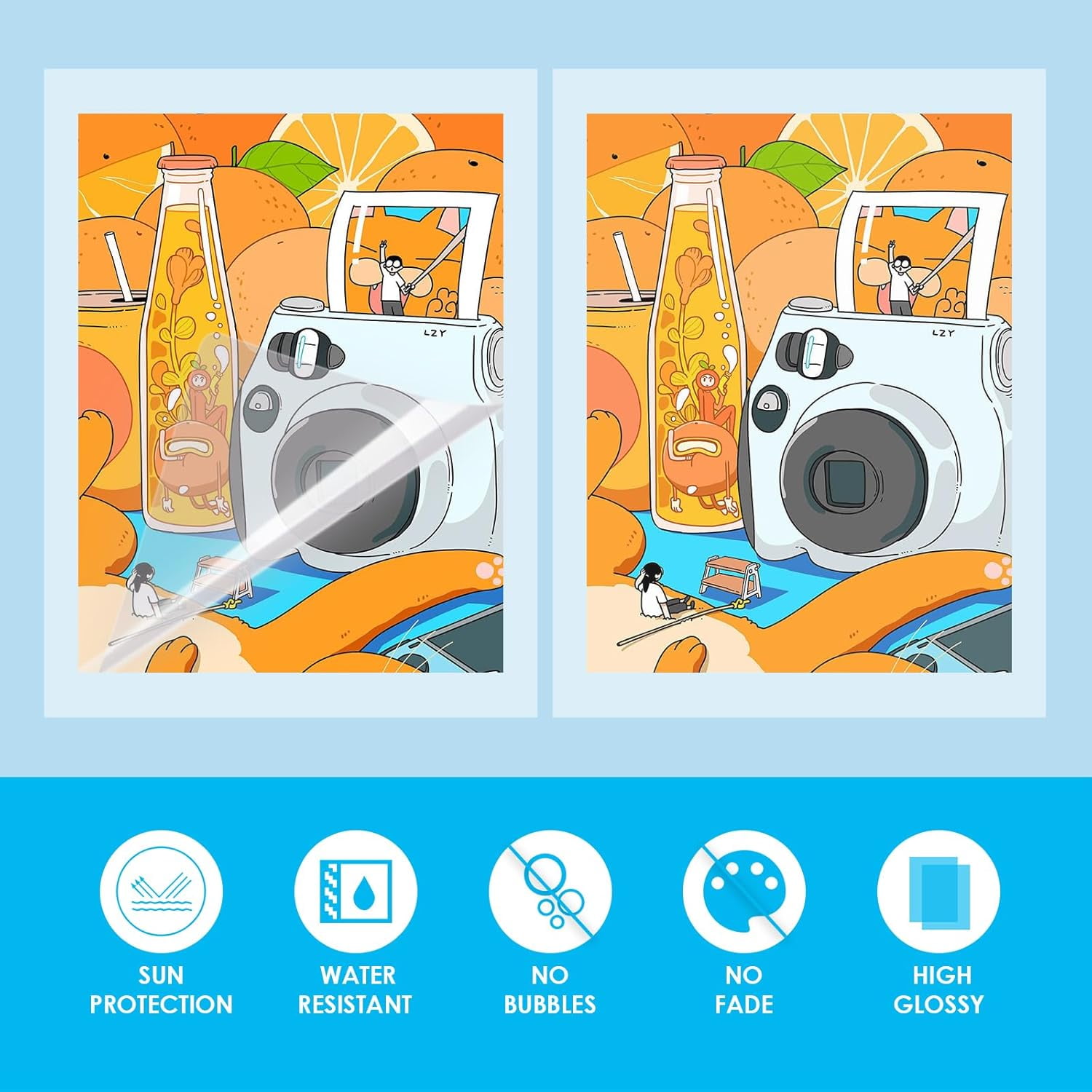 Self Adhesive Laminating Sheets - 50 Sheets, 9 x 12 Inches, No Machine Needed, Clear