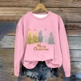 thumbnail image 2 of DianGeFu Womens Sweatshirts Print Long Sleeve Round Neck for 2025 Christmas (Pink,XXXL), 2 of 4