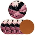 thumbnail image 2 of Bats 6Pcs Round Microfiber Leather Bar Coasters, 11x11 cm/4.3x4.3 in, Drink Mats for Home and Kitchen, Absorbent Cup Coasters Set for Drinks, 2 of 6