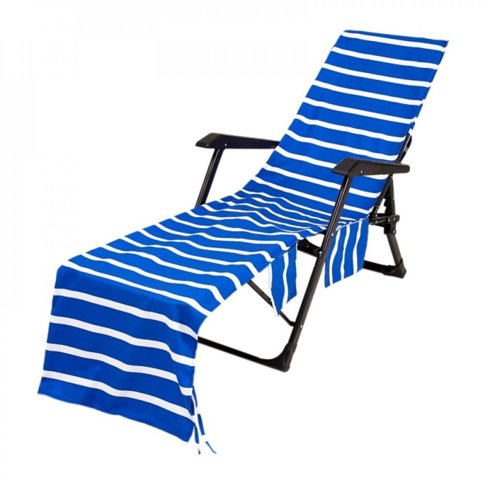 Promotion!Beach Chair Cover with Side Pockets,Chaise Lounge Chair Towel Cover for Sun Lounger