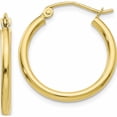 thumbnail image 1 of 10K Yellow Gold Polished 2mm Tube Hoop Earrings (16 X 20.85) Made In Peru 10t916, 1 of 6