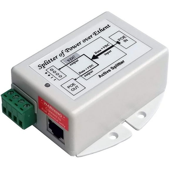 48V DC 802.3at PoE Input 48V 802.3at PoE Out & 24V DC at 20W Output Max 50W POE Splitter & Voltage Converter