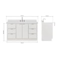 thumbnail image 4 of ARIEL Milan 61 Inch Single Rectangle Sink Bathroom Vanity with Pure White Quartz Countertop 1.5 Inch in Warm White, 4 of 7
