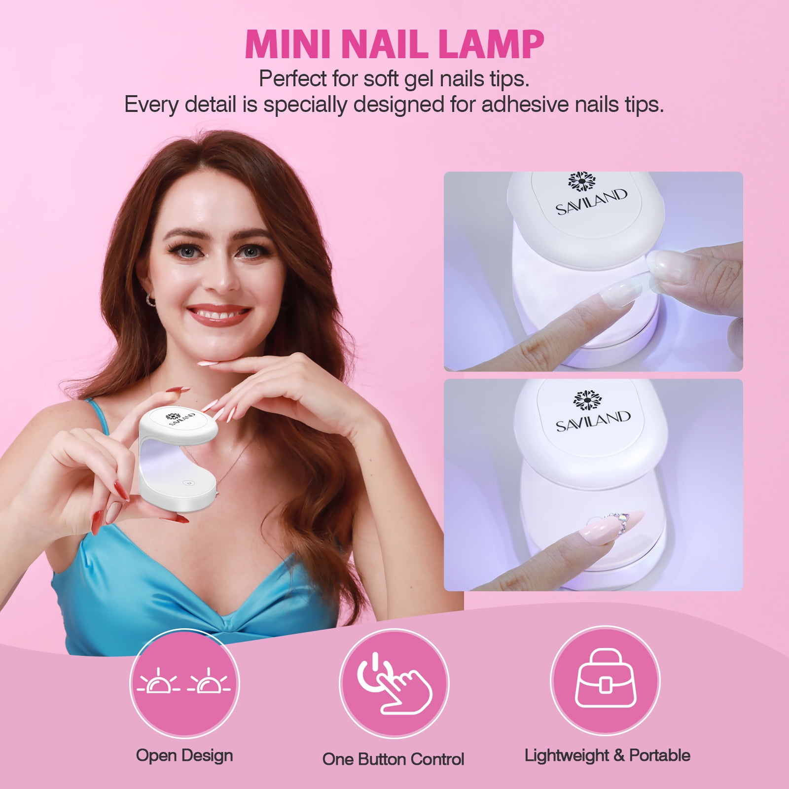 Saviland Gel X Nail Kit with Drill – Nails Tips and Glue Gel Kit with 4-in-1 Nail Glue Gel 500PCS Full Cover Short Square Nails Tips Nail Design Kit for Nail Extension