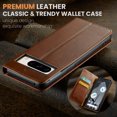 thumbnail image 4 of Wallet Case For Google Pixel 8A, Luxury Premium Leather Flip Strong Magnetic Closure [Kickstand][RFID Blocking][Card Holder Slots] Retro Shockproof Phone Cover For Google Pixel 8A, Brown, 4 of 7