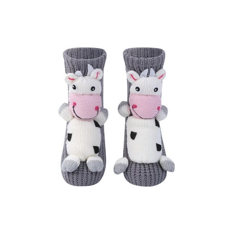 

Biekopu Women Cartoon Floor Socks 3D Animals/Snowman Fuzzy Knitted Floor Socks with Anti-Slip Sole for Home Christmas 21 Colors