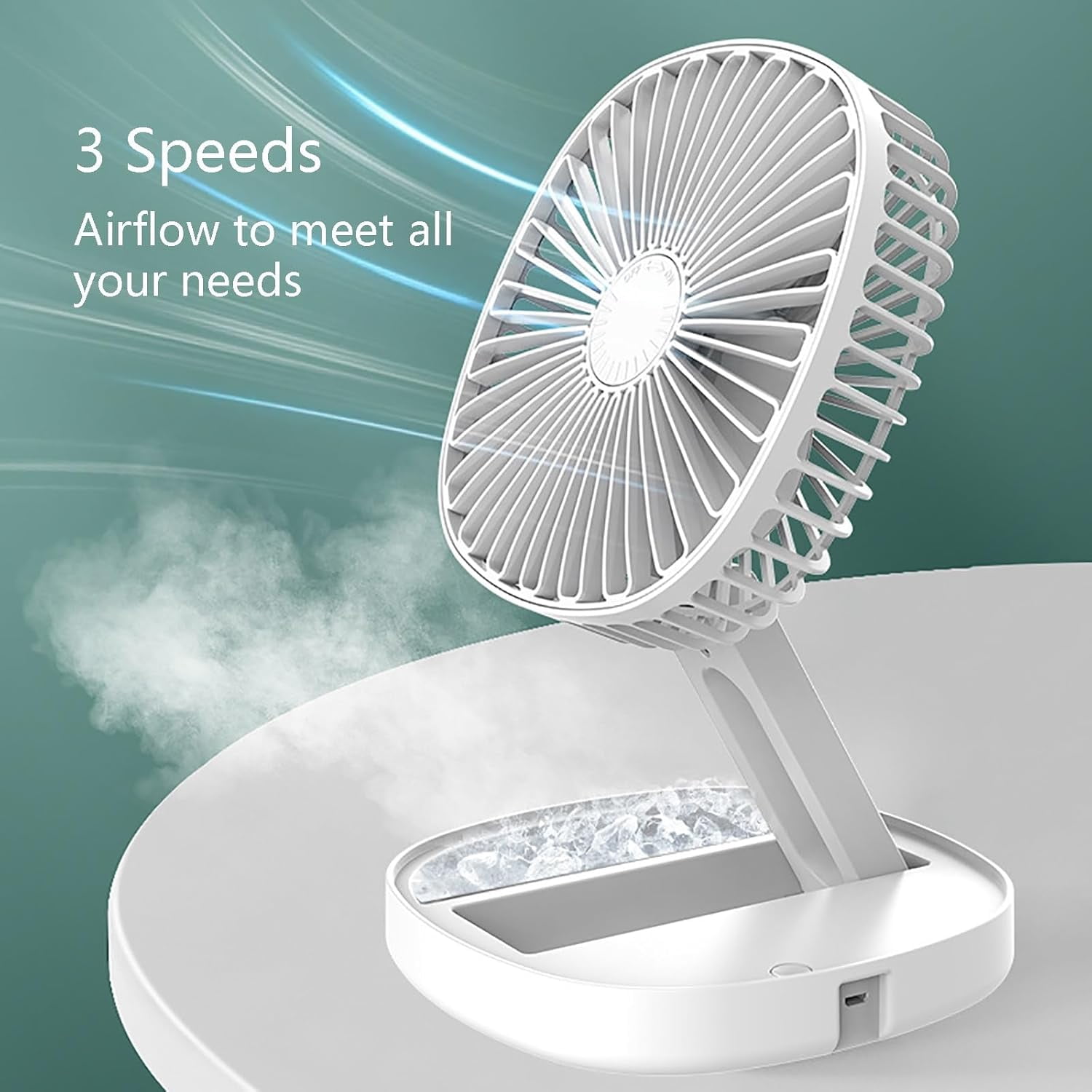Avoben Portable fan, Thin Handheld Fan, USB Rechargeable Mini Fan, Battery Powered Small Foldable Pocket for Travel, Summer, Gifts for Women, White.