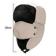 thumbnail image 2 of Adults Winter Cozy Plush Ushanka Russian Hat Windproof Full Hood Earflap Hat Warm Cold Proof Ski Hunting Cycling Trapper Hat-Khaki, 2 of 5