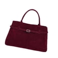 thumbnail image 1 of Bolso de mano de gamuza para mujer, bolso estilo hobo, bolso de mano de moda con asa superior para viajes al aire libre Burgunfy, 1 of 9