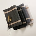 thumbnail image 7 of Walbest 17.7" x 11.8" Table Mat Waterproof Heat-resistant PVC Stripped Pattern Bowl Mat Placemat for Restaurant, 7 of 7