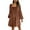 Brown, variant on Women's Tie Back Square Neck Velvet B`abydoll Dresses Puff Long Sleeve Short Mini Dress