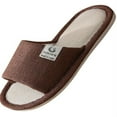 thumbnail image 2 of Women‘s Open Toe House Slippers Arch Support Lightweight Linen Slippers, 2 of 5
