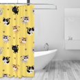 thumbnail image 2 of Shower Curtain, Cute Cat Cartoon Style Yellow Waterproof Fabric Plastic Shower Curtain, Drying Fast Bathroom Curtain with 9 Buttonholes, Ruffle Shower Curtain 60x72in, 2 of 8