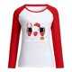 thumbnail image 4 of Camiseta de manga larga con estampado de copa de vino de Navidad a juego de colores raglán con cuello redondo informal para mujer Top de manga larga con cuello redondo/camisa Pompotops FGAJ9369, 4 of 7