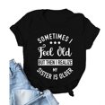 thumbnail image 2 of Blusa informal de cuello redondo para mujer, manga corta, estilo moderno, talla L, elegante estampado en blanco y negro, 2 of 4