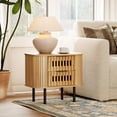 thumbnail image 6 of FITUEYES Set of 2 Mid-Century Modern Nightstands for Bedroom, Fluted Panel Storage Bedside Table with 4 Drawers, Oak, 6 of 7