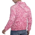 thumbnail image 6 of Kdxio Pink Glitter Print Mens Casual Hooded Collar Drawstring Hoodies Pullover Sweatshirts Casual Long Sleeve Shirts-X-Large, 6 of 7