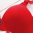 thumbnail image 4 of Bigersell Wireless T-Shirt Bra for Women Push up Bras No Underwire Ladies Comfortable Bras Padded Bralette Female Wire-Free Bra Style-D40, Womens Lounge Bras Q-Red XL, 4 of 9
