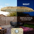 thumbnail image 4 of Autlaycil 13 ft Patio Tiki Umbrella with 36 LED Lights, Thatched, Hawaiian, Pool, Beach, 4 of 7
