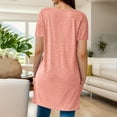 thumbnail image 4 of Womens Tops Summer Womens Tunic Tops for Leggings with Pockets Short Sleeve Casual Long T Shirts S 3XL, 4 of 6